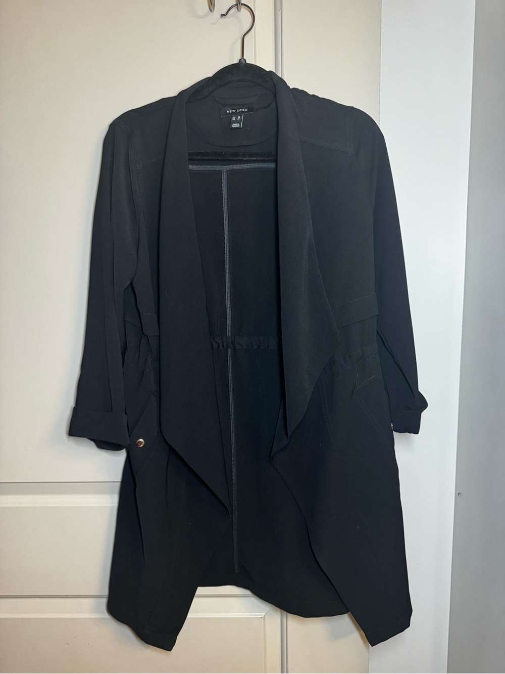 New Look Black Waterfall Open-Front Blazer